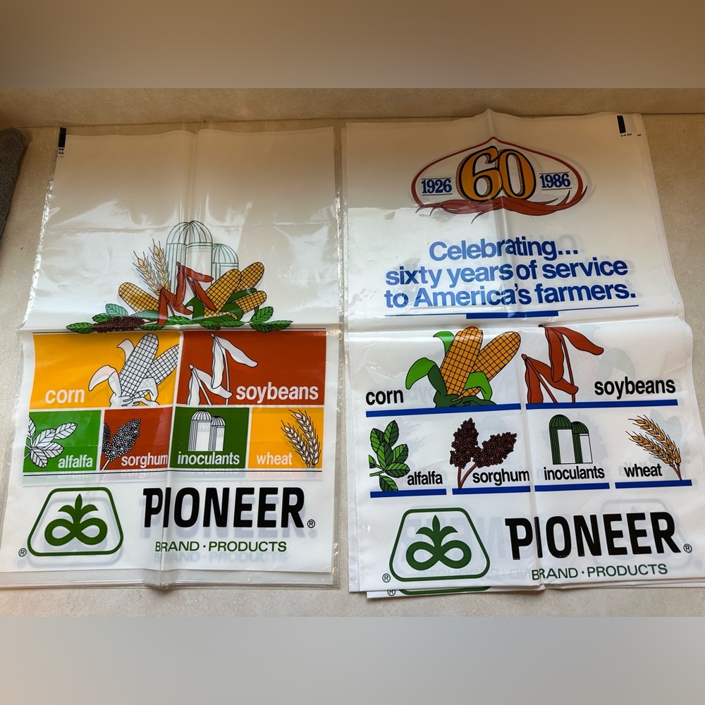Lot of 8 pioneer promotional plastic bags